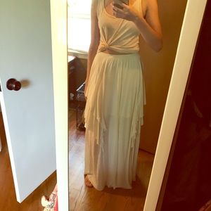 White Maxi Ruffle Free People Skirt